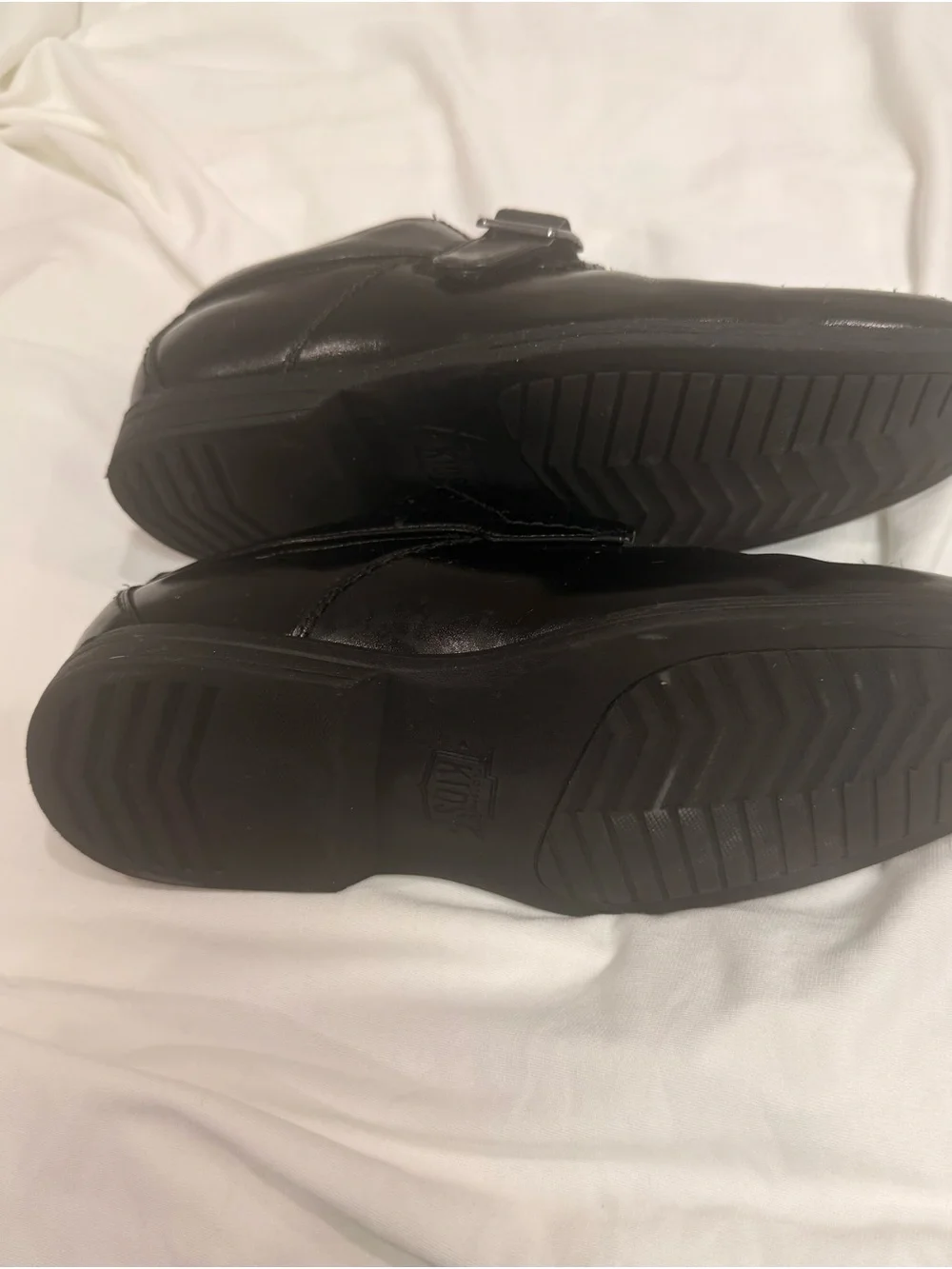 Florsheim Black Leather Boys Slip-On Loafers with Buckle